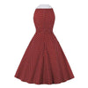 Vintage Rockabilly-Puuvillamekko, Viininpunainen