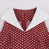 Vintage Rockabilly-Puuvillamekko, Viininpunainen