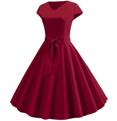 Burgundin Romanttinen Vintage-Mekko