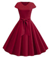 Burgundin Romanttinen Vintage-Mekko