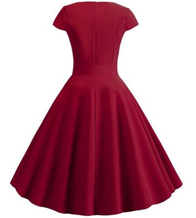 Burgundin Romanttinen Vintage-Mekko