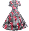 Vintage Romanttinen Musta Ruutumekko