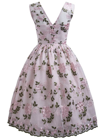 Vintage Rose Brodeerattu Mekko