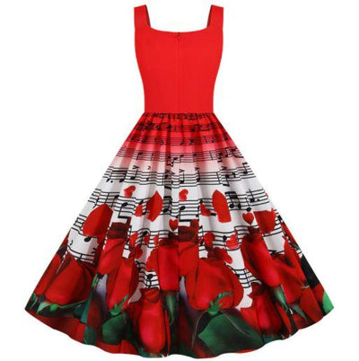 Vintage Ystävänpäivän Ruusujen Mekko