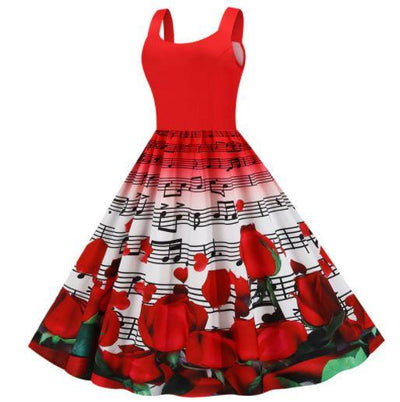Vintage Ystävänpäivän Ruusujen Mekko
