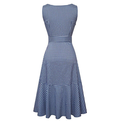 Sininen Hihaton Vintage Mekko
