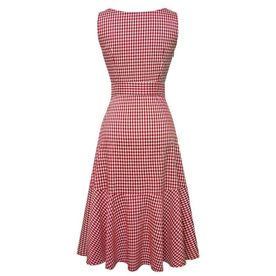 Punainen Hihaton Vintage Mekko