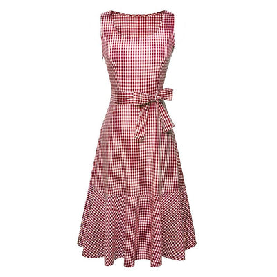 Punainen Hihaton Vintage Mekko