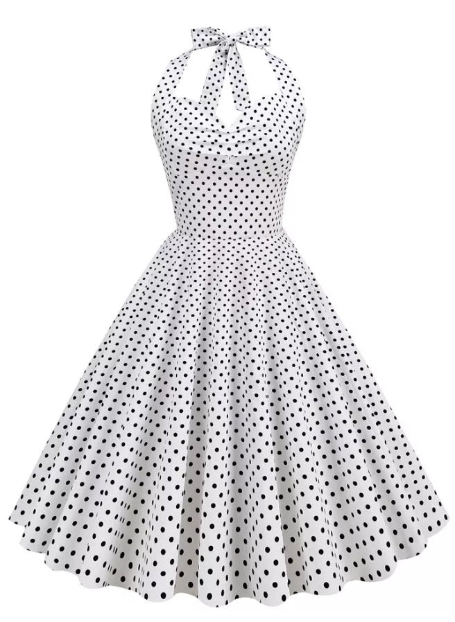 Vintage Sexy Pin Up Mekko Valkoinen