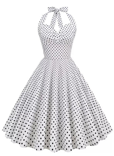 Vintage Sexy Pin Up Mekko Valkoinen