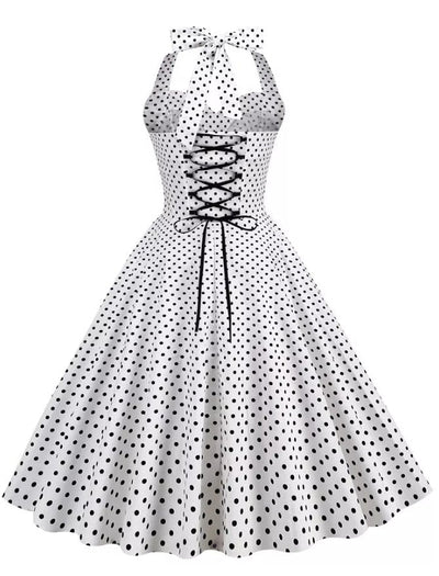 Vintage Sexy Pin Up Mekko Valkoinen
