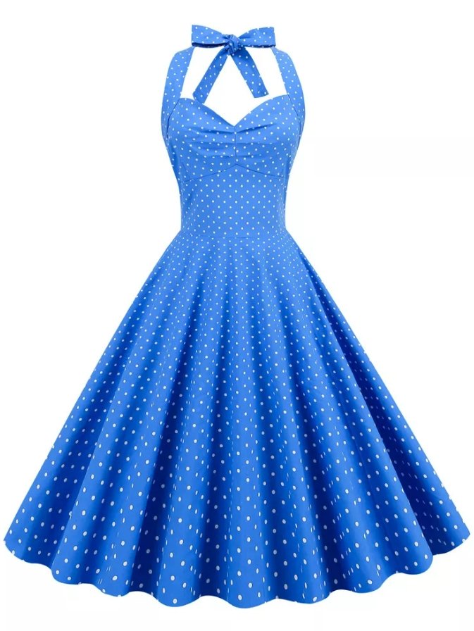 Vintage Sexy Pin Up Mekko Sininen