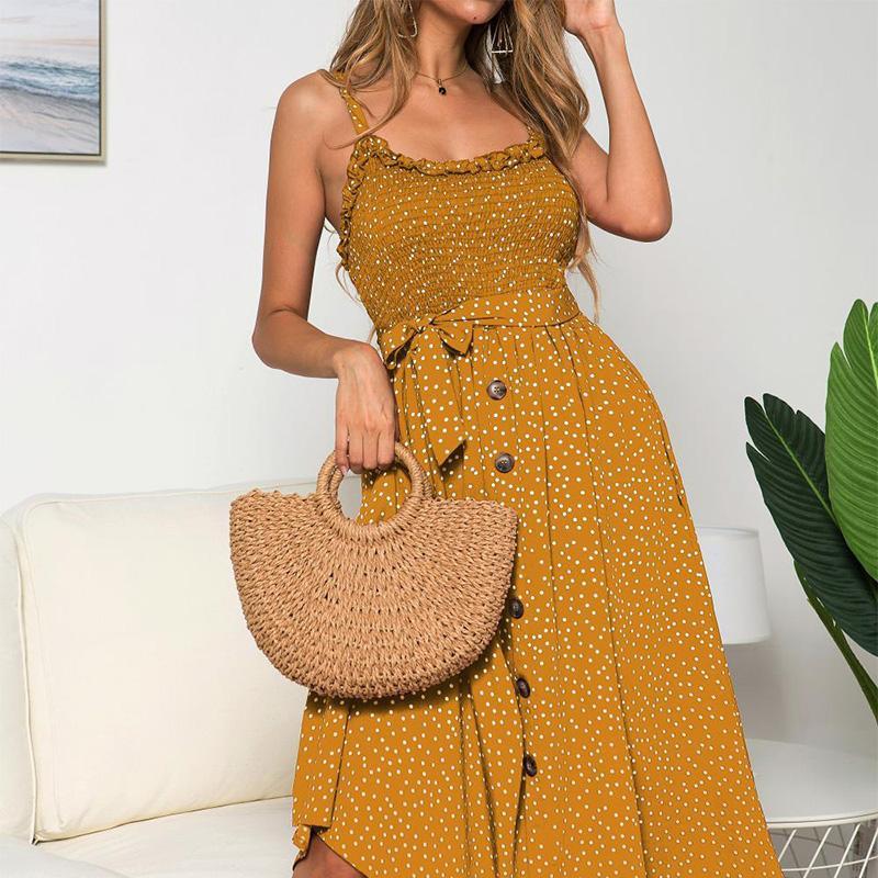 Vintage Kuusikymmentäluvun Keltainen Mekko