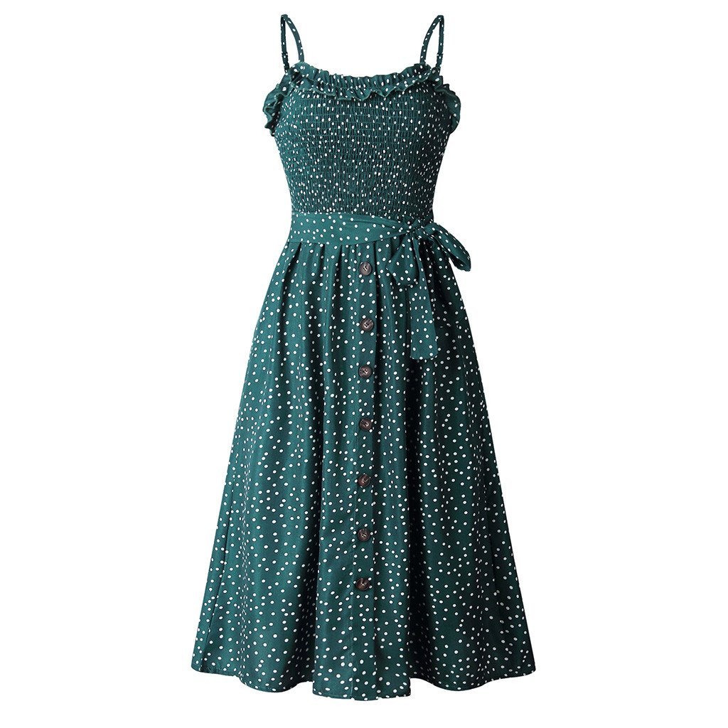Vintage Kuusikymmentäluvun Mekko Vihreä