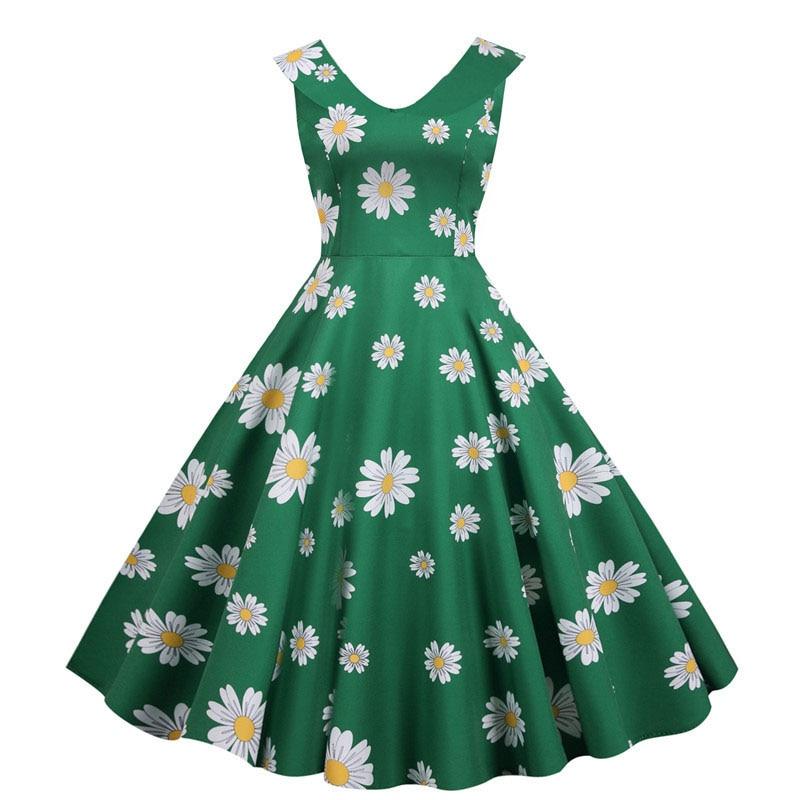 Vintage Vihreä 50-Luvun Mekko