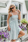 Vintage Vihreä Gingham-Mekko
