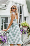 Vintage Vihreä Gingham-Mekko