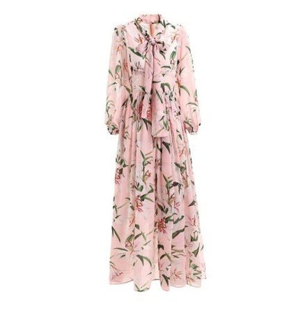 Vintage Vanha Vaaleanpunainen Pitkä Mekko