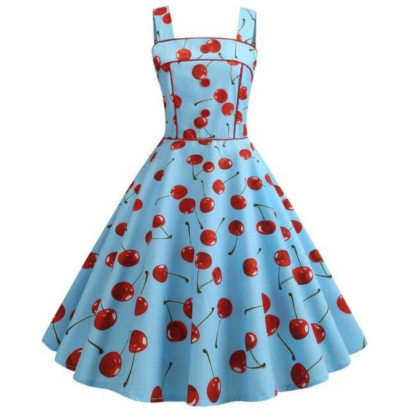 Vintage 1950 Kirsikansininen Mekko