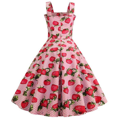 Vintage 1950 Mansikkavaaleanpunainen Mekko