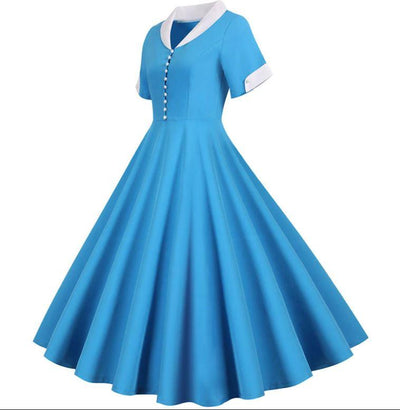 Vintage 50-Luvun Mekko Taivaansininen
