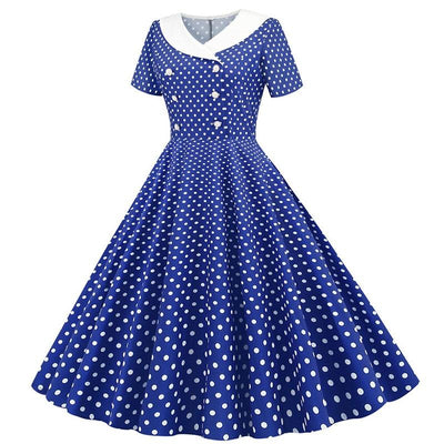 50-Luvun Lumoava Sininen Mekko