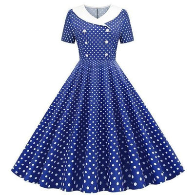 50-Luvun Lumoava Sininen Mekko