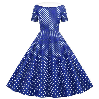 50-Luvun Lumoava Sininen Mekko