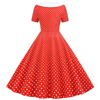 Punainen Ja Valkoinen 50-Luvun Mekko