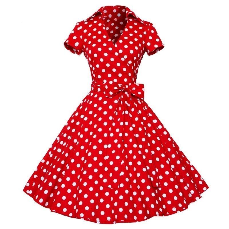 Vintage 50-Luvun Punainen Mekko