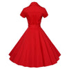 Vintage 50-Luvun Solid Punainen Mekko