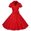 Vintage 50-Luvun Solid Punainen Mekko