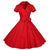 Vintage 50-Luvun Solid Punainen Mekko