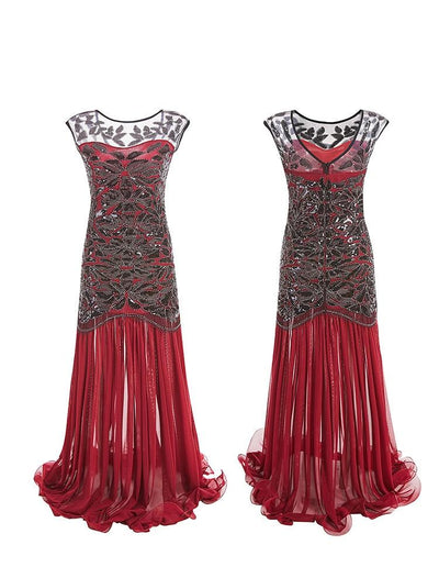 Vintage 20-Luvun Flapper Punainen Mekko