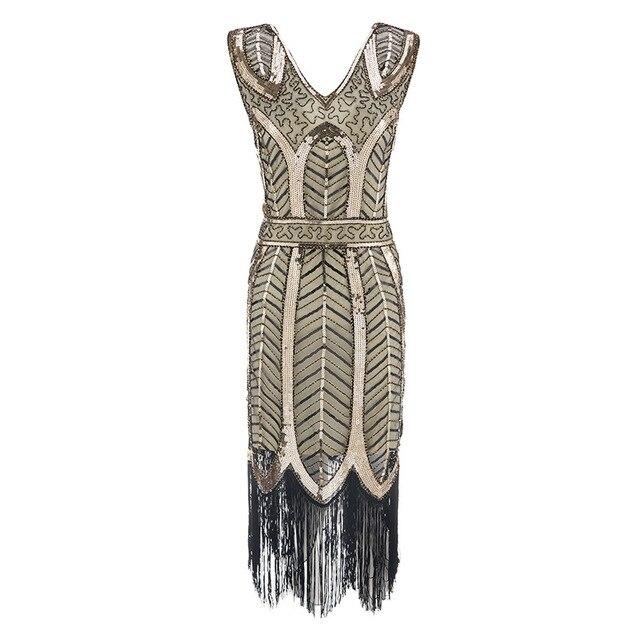 Vintage 20-Luvun Gatsby Beige Mekko