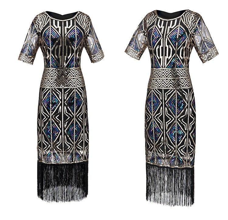 Vintage 20-Luvun Gatsby Long Gold -Mekko