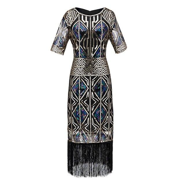 Vintage 20-Luvun Gatsby Long Gold -Mekko