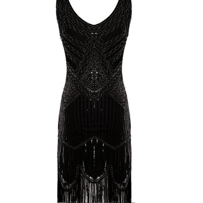 Vintage 20-Luvun Gatsby-Mekko, Musta