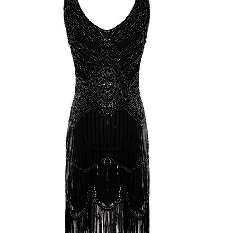 Vintage 20-Luvun Gatsby-Mekko, Musta