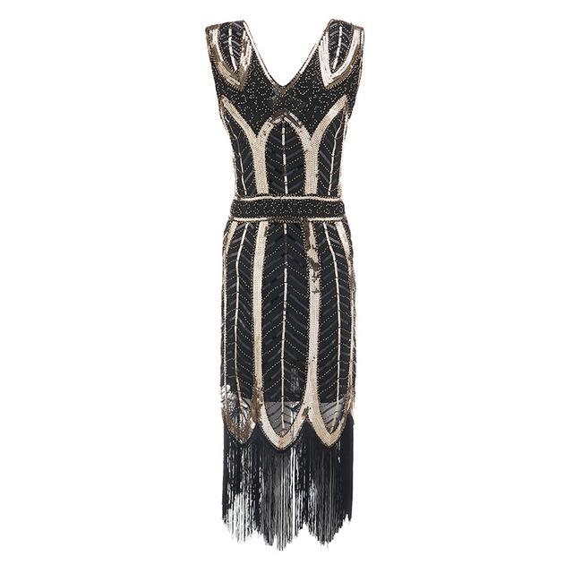 Vintage 20-Luvun Gatsby-Mekko Mustakulta