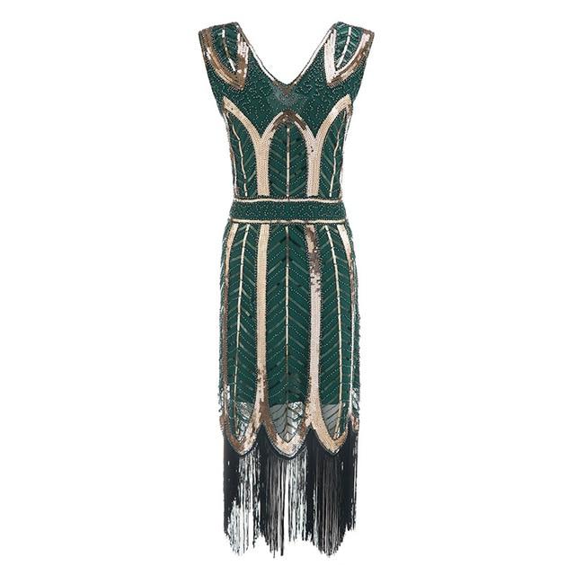 Vintage 20s Gatsby Dress Green