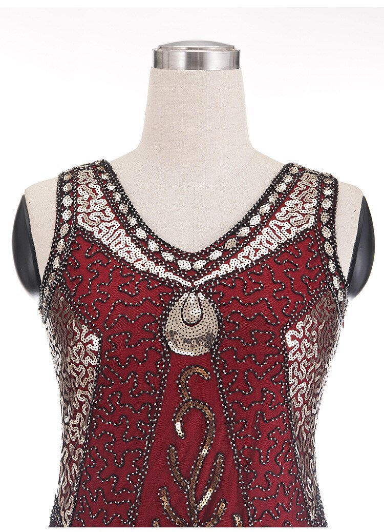 Vintage 20s Plus Size Punainen Charleston Mekko