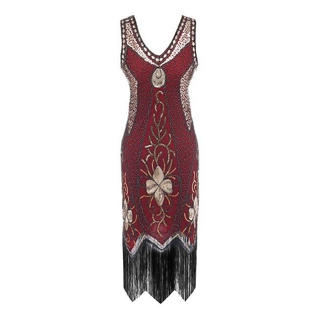 Vintage 20s Plus Size Punainen Charleston Mekko