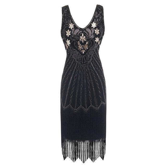 Vintage 20s Plus Size -Mekko, Musta Kulta