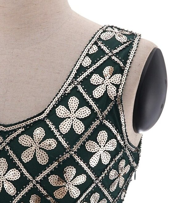 Vintage 20s Plus Kokoinen Kultamekko