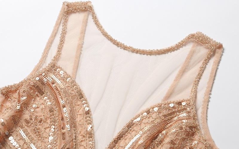 Vintage 20-Luvun Pitkä Vaaleanpunainen Mekko