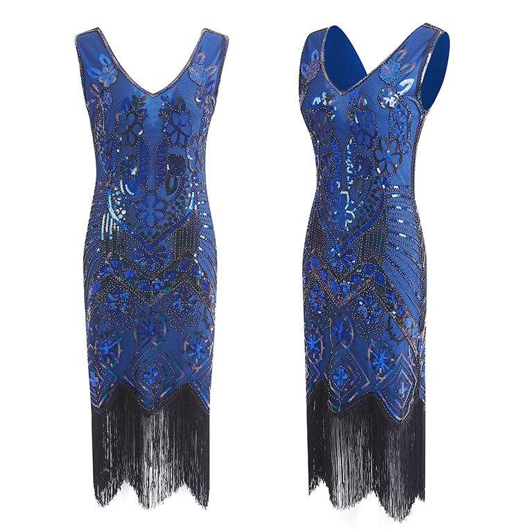 Vintage 20-Luvun Pariisin Sininen Mekko