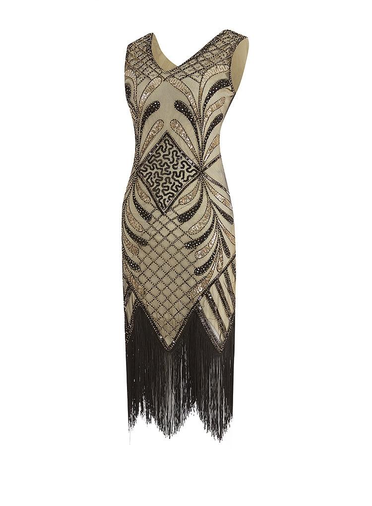 Kultainen 20-Luvun Tyylinen Mekko