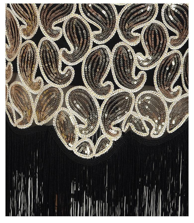 Vintage 20-Luvun Mekko Seksikäs Mustakultainen