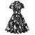 Vintage Plus-Kokoinen 60-Luvun Mustavalkoinen Mekko